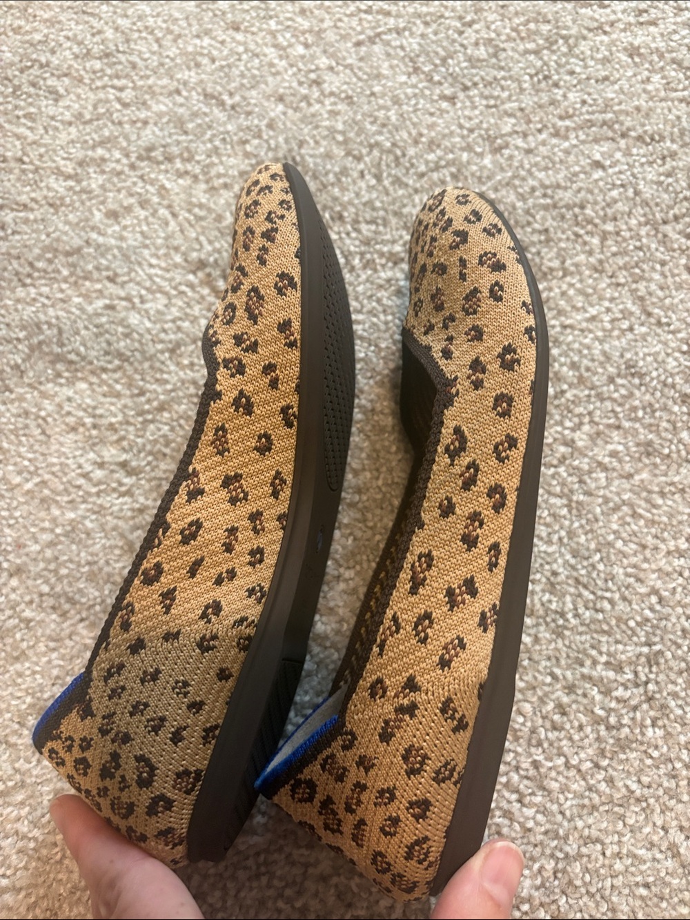 Rothy's Leopard Print Slip-On Flats in Tan and Black 6.5 - Picture 4 of 7